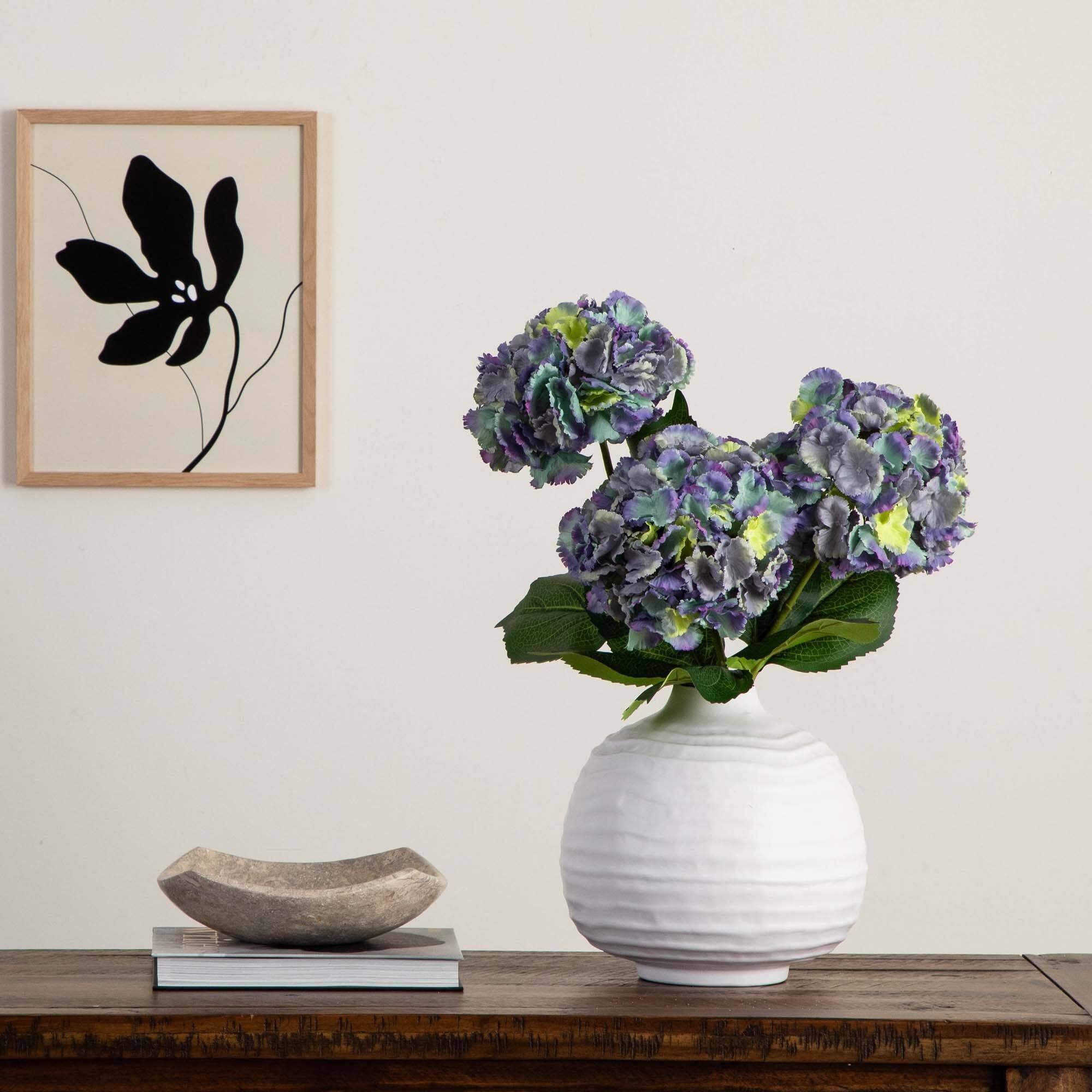 30" Blue Hydrangea Flower Stems, 3ct.